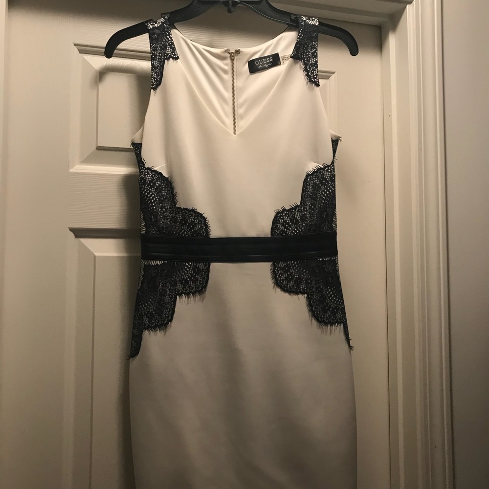 Guess white dress with lace